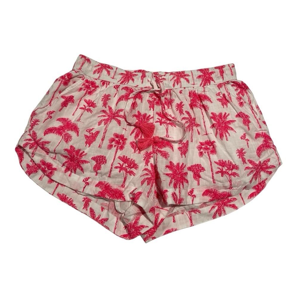 Vineyard Vines Women's Size S White Palm Tree Print Lined Shorts Elastic Waist
